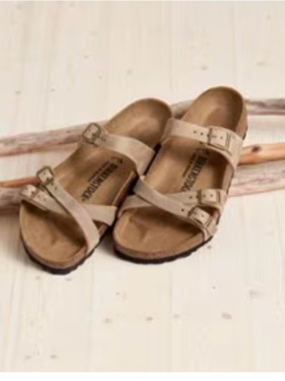 Birkenstock Franca Tan Buckle Slide Sandals